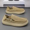 Fashion Fashionable Solid-Color Men Canvas Loafers Lightweight And Comfortable Outdoor Walking Shoe Breathable And Anti-Slip Travel Shoe