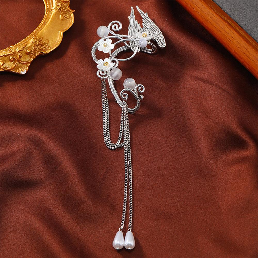 Estetické elfí náušnice s manžetami Andělská křídla Náušnice bez piercingu pro Halloween Cosplay Maškaráda Svatba