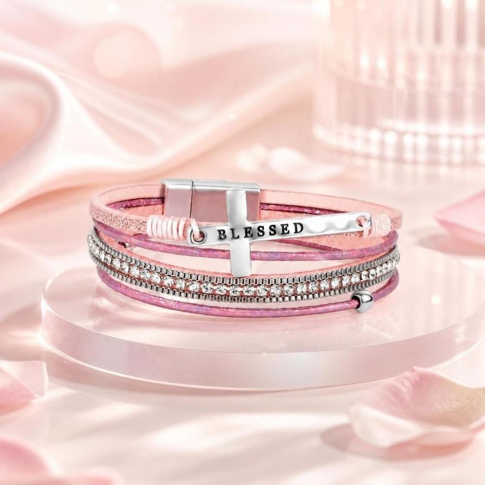 Crystal Magnet Wrap Bracelets Beaded Woven Leather Bracelets Multilayer Bracelets Girlfriend Wife