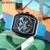 CURREN 8443 Men's Waterproof Sports Quartz Chronograph Watch with Calendar and Six-Hand Display