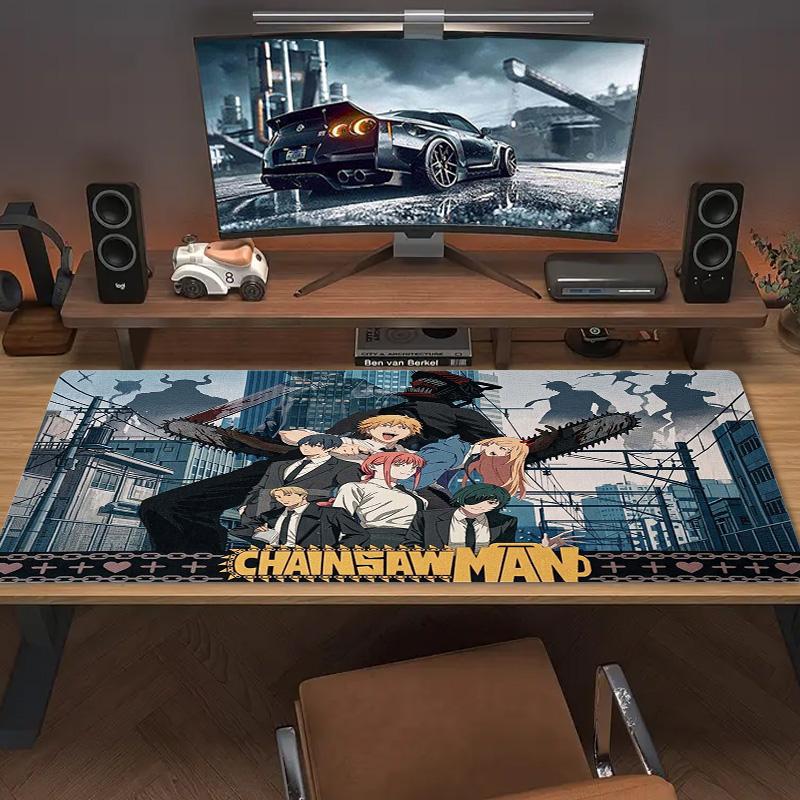 Chainsaw Man Color Mouse Pad Large Gaming Table Cushion Non-slip Laptop Tablet Big Mousepad XXL Mat Mini PC Playmat With Lock Edge