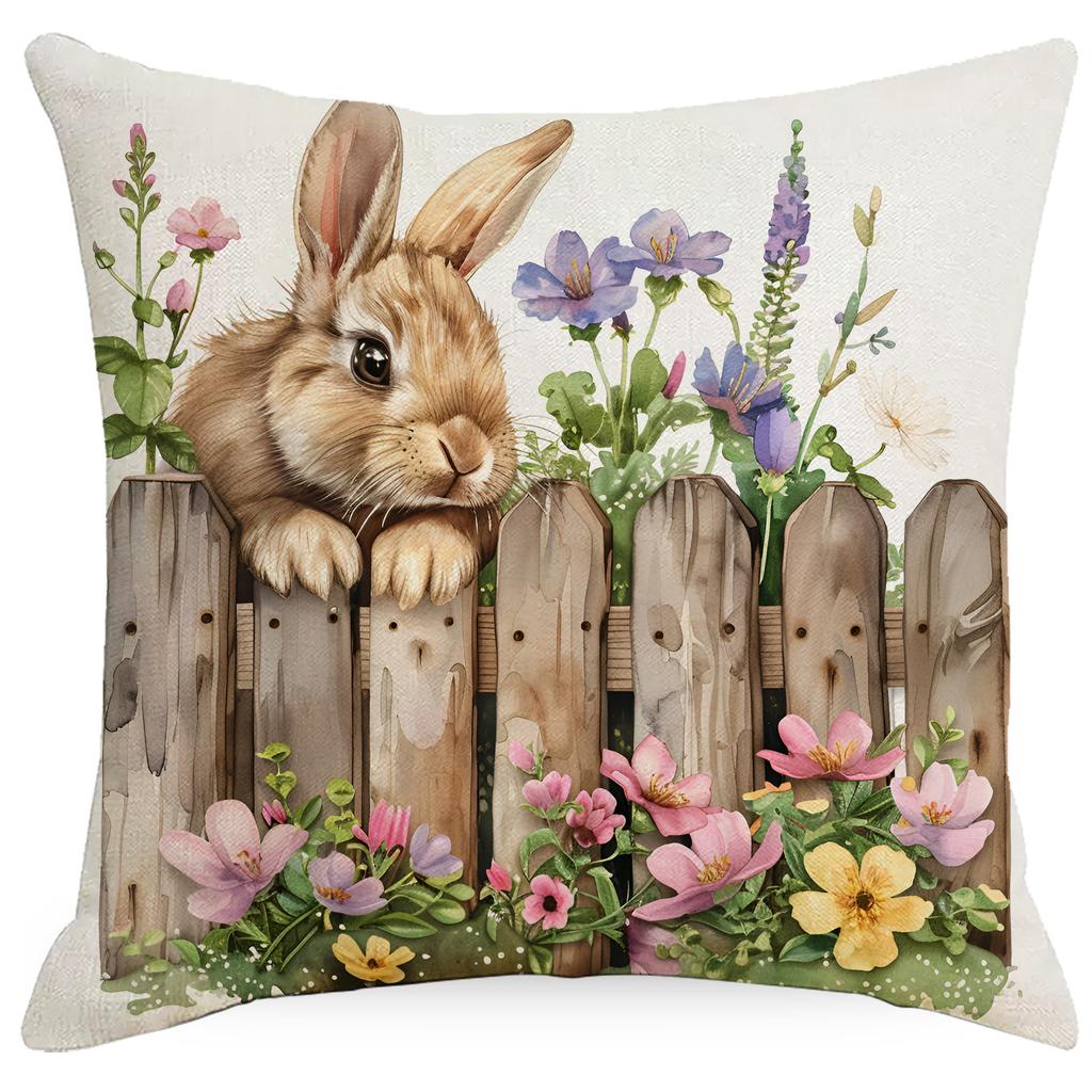 Spring Farm Animal Cow Rabbit Dog Pillowcase Home Decoration Balcony Cushion Decoration Pastoral