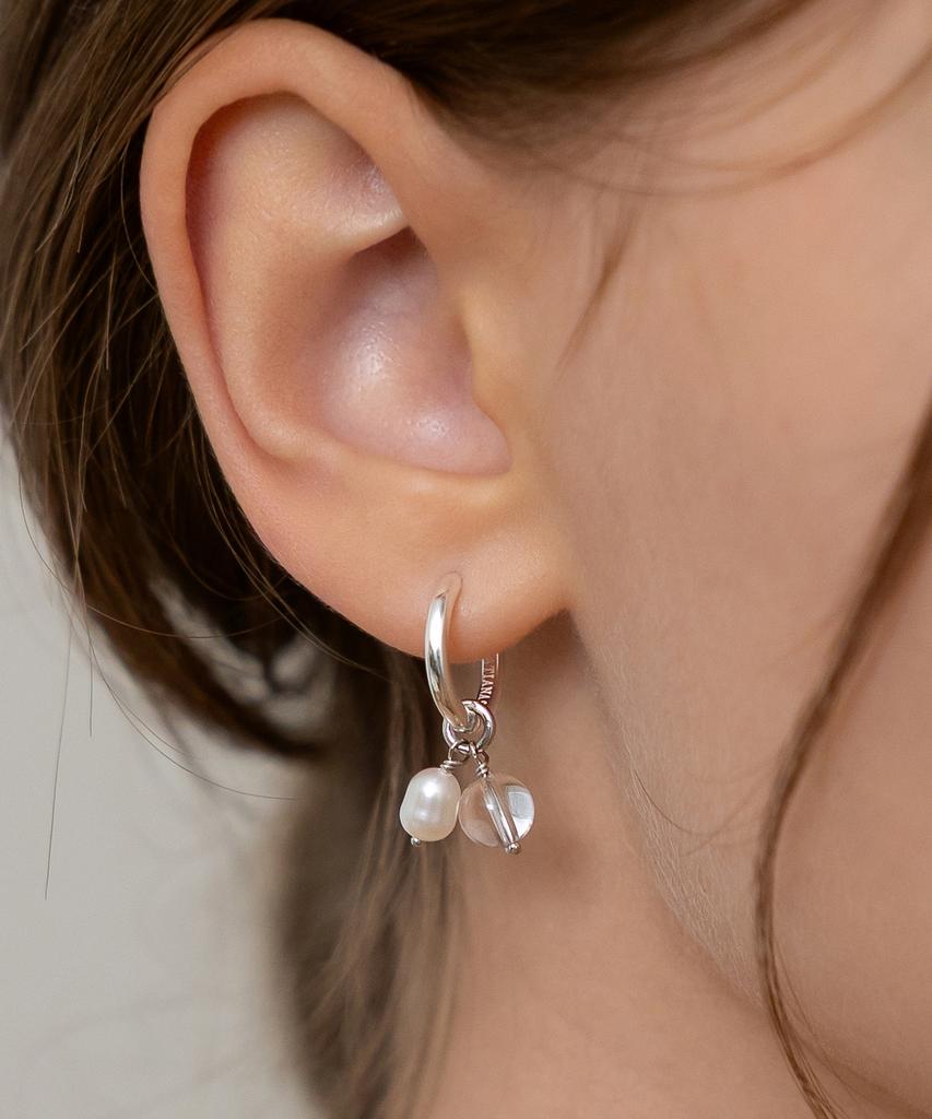 Tatiana Pearl And Crystal Charm Hoop Earrings Ec3274