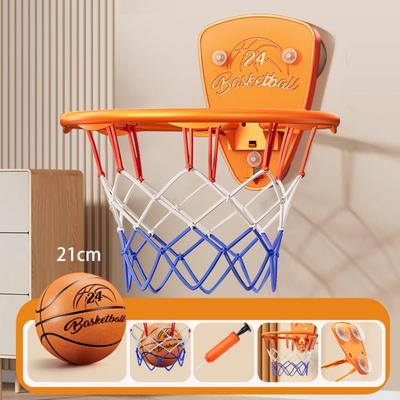 Ensemble de Basketball Pliable pour Bébé Installation sans Perçage Hoop de Basketball Animal Dessiné pour Tout-Petit Ballon Gonflable Ensemble de Basketball