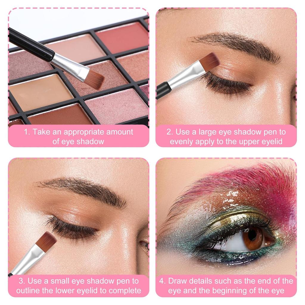 30 Pcs Dual End Eyeshadow Smudge Brush 2 In 1 Eyeshadow Sponge Concealer Brush Double Sided Eye Shadow Applicators Sticks 3 Inch Disposable Eye