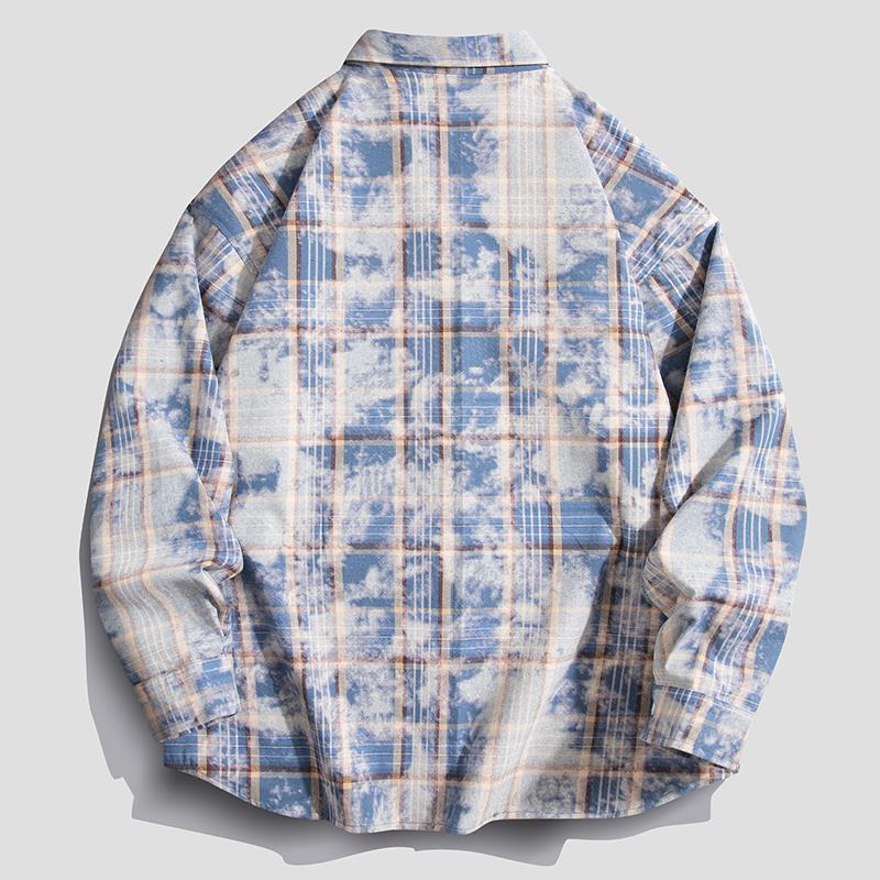 Spring Autumn Long Sleeves New Oversize Shirt For Men's Plaid Harajuku Clothing Casual Hawaiian Shirt