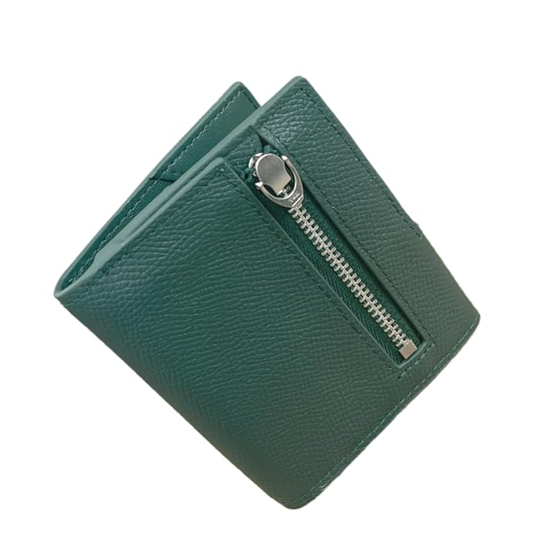 

[FRANK GERALD] wallet bifold genuine leather mini wallet thin small compact money clip card holder coin purse men s (Irish green)