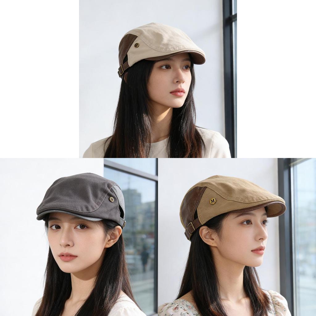 Minimalist Retro Womens British Style Newsboy Cap With Adjustable Fit For Casual Summer Wear