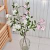 Premium Blue Snowflake Artificial Hydrangea Flowers for Living Room and Dining Table Decor, Long Stem Arrangement, Photo Props