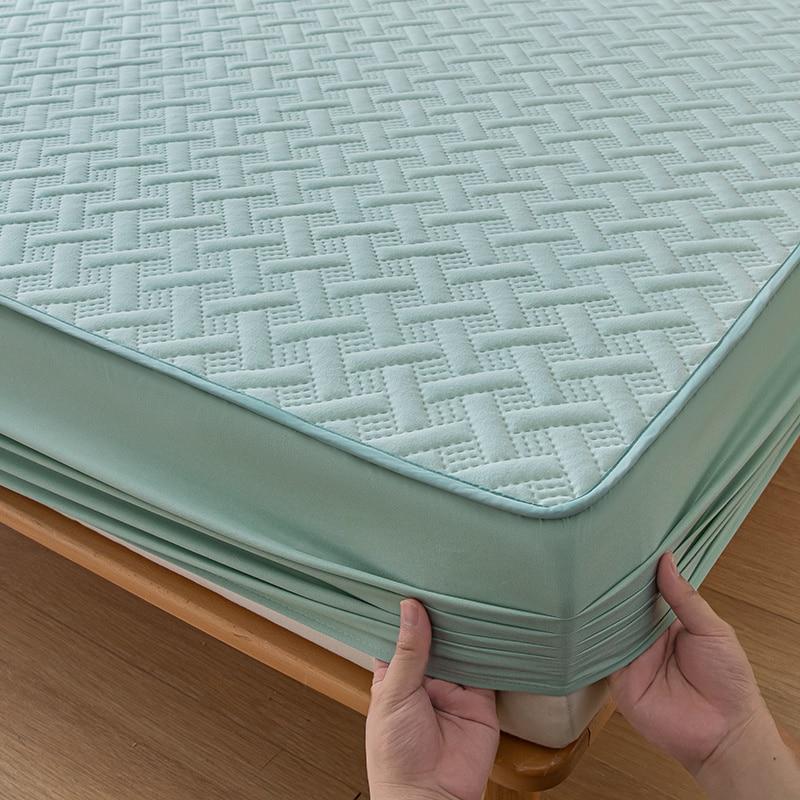 Soybean Fiber Thicken Mattress Protector Cover for Twin/Double/Full/Queen/King Beds Cotton Elastic Fitted Sheet Soft Bed Covers