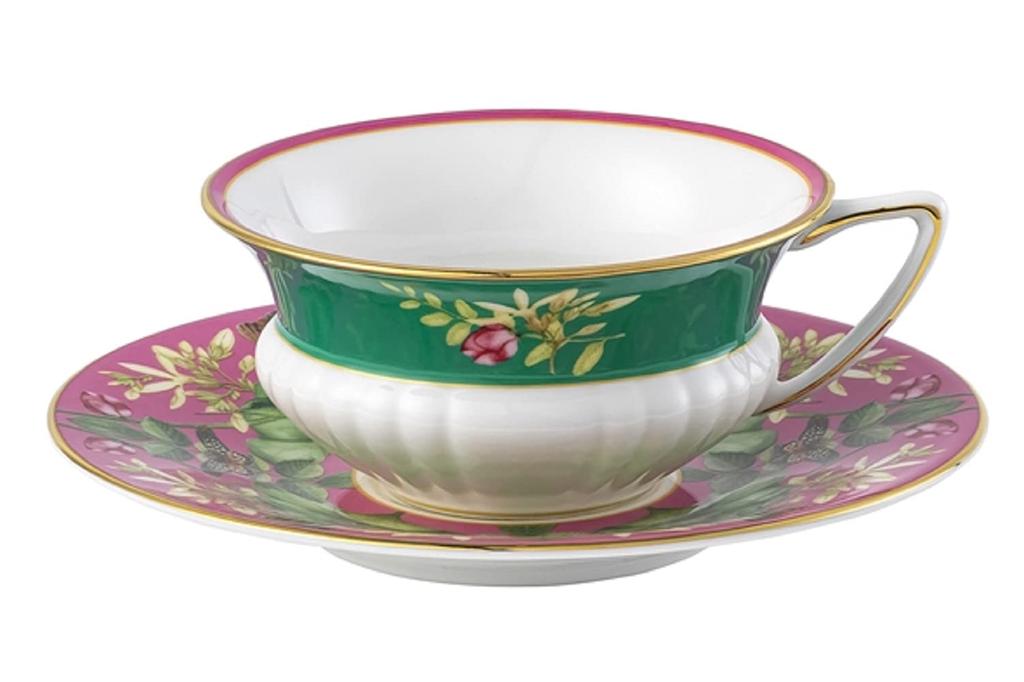 [Officially Imported] Wedgwood Wanderlust Pink Lotus Teacup & Saucer 200ml, Wedding Gift, 1057266