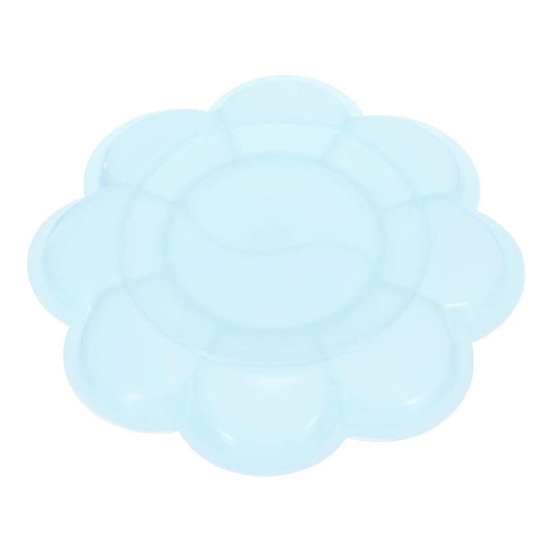 PATIKIL 10 wells paint tray palette 12 pieces paint pallet holder flower shape water chroma gouache painting art craft For DIY projects blue