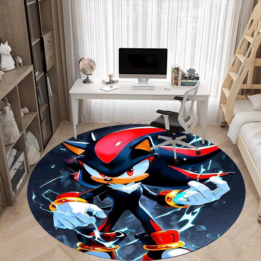 1pc Shadow Sonic Office Round Area Rug, Under Office Chairs Bedroom Living Room Home Decor a1022351