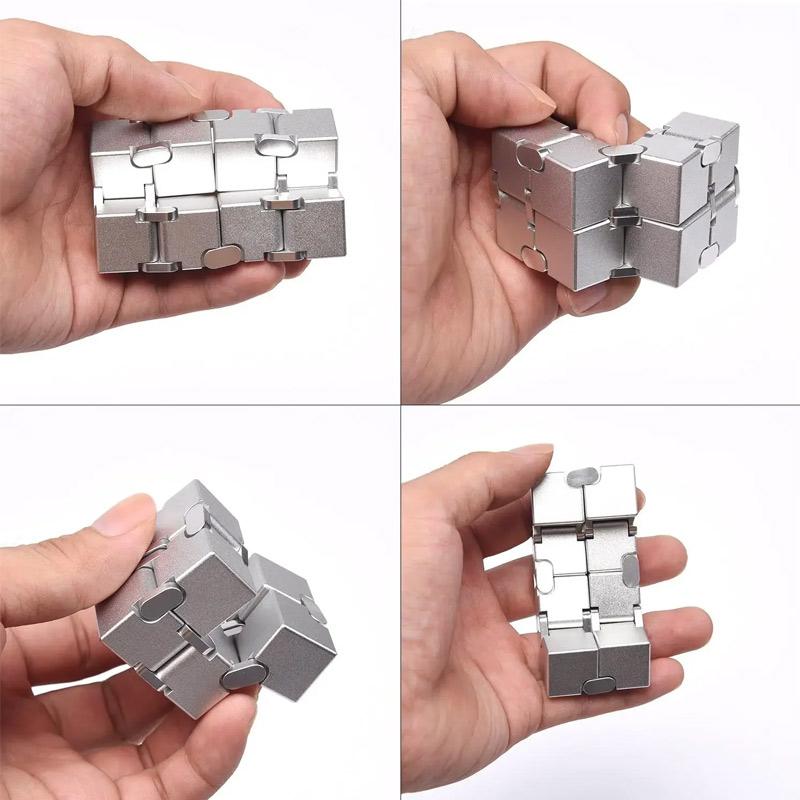 Alloy Infinity Cube Fidget Toy Ultra-Durable Sensory Stress Reliever For Adults & Kids Anxiety Relief Gift