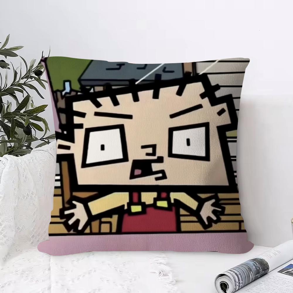 Cartoon Animal Print Cushion Cover, Invisible Zipper, Living Room Sofa Pillowcase