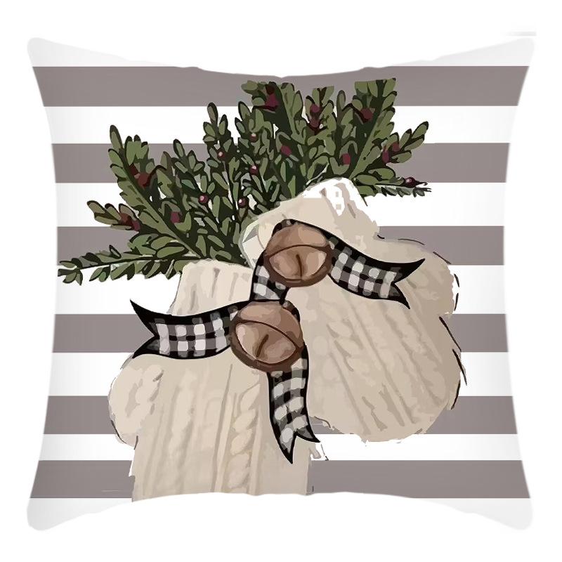 Christmas Pillow Red Christmas Tree Snowflake Home Decoration Pillow Cover