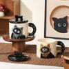 Ceramic Cup Cute Cat Mug with Lid High Value Water Cup for Girls Home Couple Coffee Breakfast Cup for Men