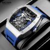 Orologio Meccanico Automatico da Uomo MEGIR Orologio da Polso Moda Sportivo con Cassa in Acciaio Inossidabile Cinturino in Silicone Lancette Luminose 8604