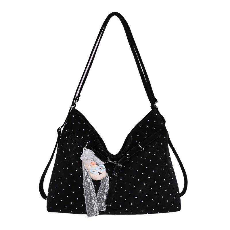 Polka Dot Bag Women's 2026 New Spring Casual Fashion Super Fire Class Commuter Tote Bag Large Capacity Shoulder Bag