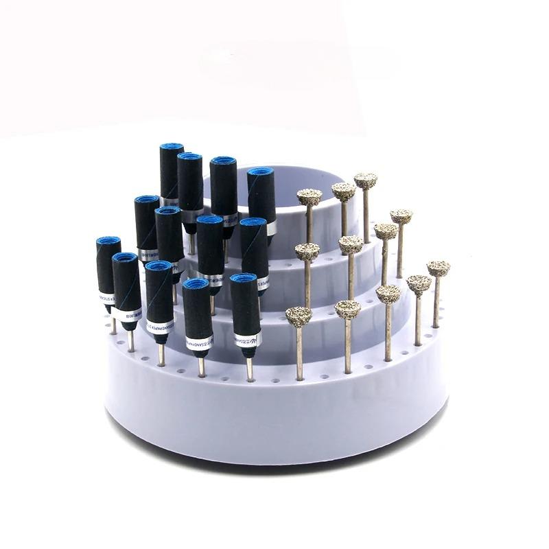 1Pc Professional Rotating Round Shape Drill Bit Storage Case 360°Rotating Box Grinding Tool Tip Stand Organizer Jewelry DIY Tool.