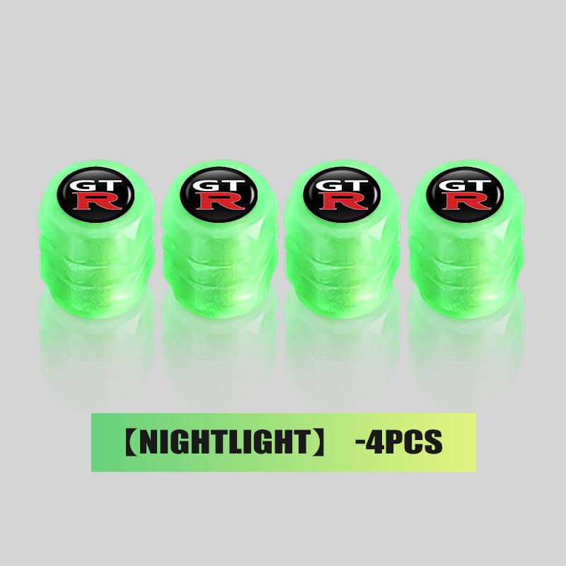 

For Nissan 4PCS Luminous Tire Valve Caps Multi-color Night Glowing Decor Qashqai Juke Pulsar Sentra Altima Patrol Micra Rogue