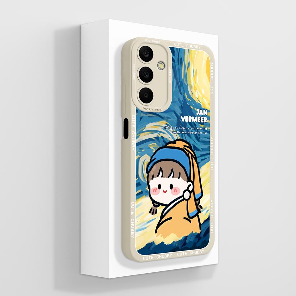 For Samsung Galaxy A25 Case Cute Panda Full Coverage Funda Soft Liquid Silicone Phone Protector For Samsung A 25 5G Back Cover
