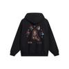Li-Ning Badfive Series Floral Embroidery Drawstring Hoodie With Loose Long Sleeves Unisex Tops Black AWDSI45-2