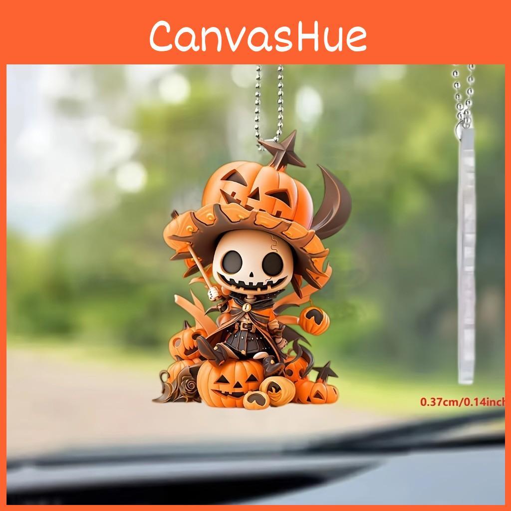 Skull Cartoon Cute Pumpkin Pattern Acrylic Pendant For Halloween Decoration