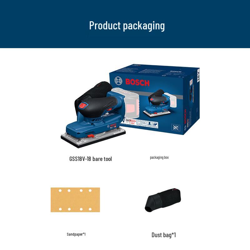 Bosch GSS18V-18 Heavy Duty Orbital Sander (Bare Tool) CN plug (adapter included)