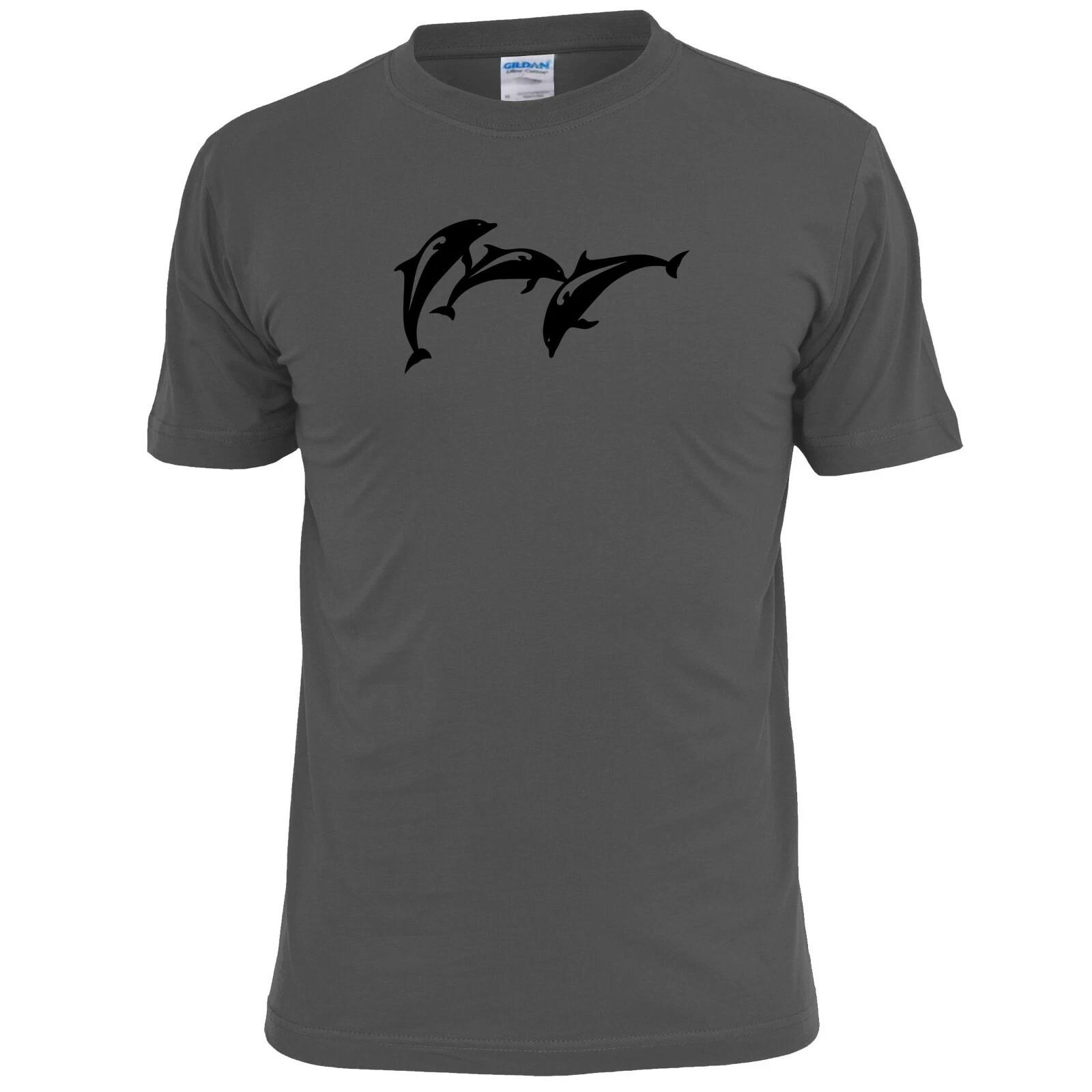Mens Triple Dolphins T shirt Sea life Wildlife Mammals 3XL