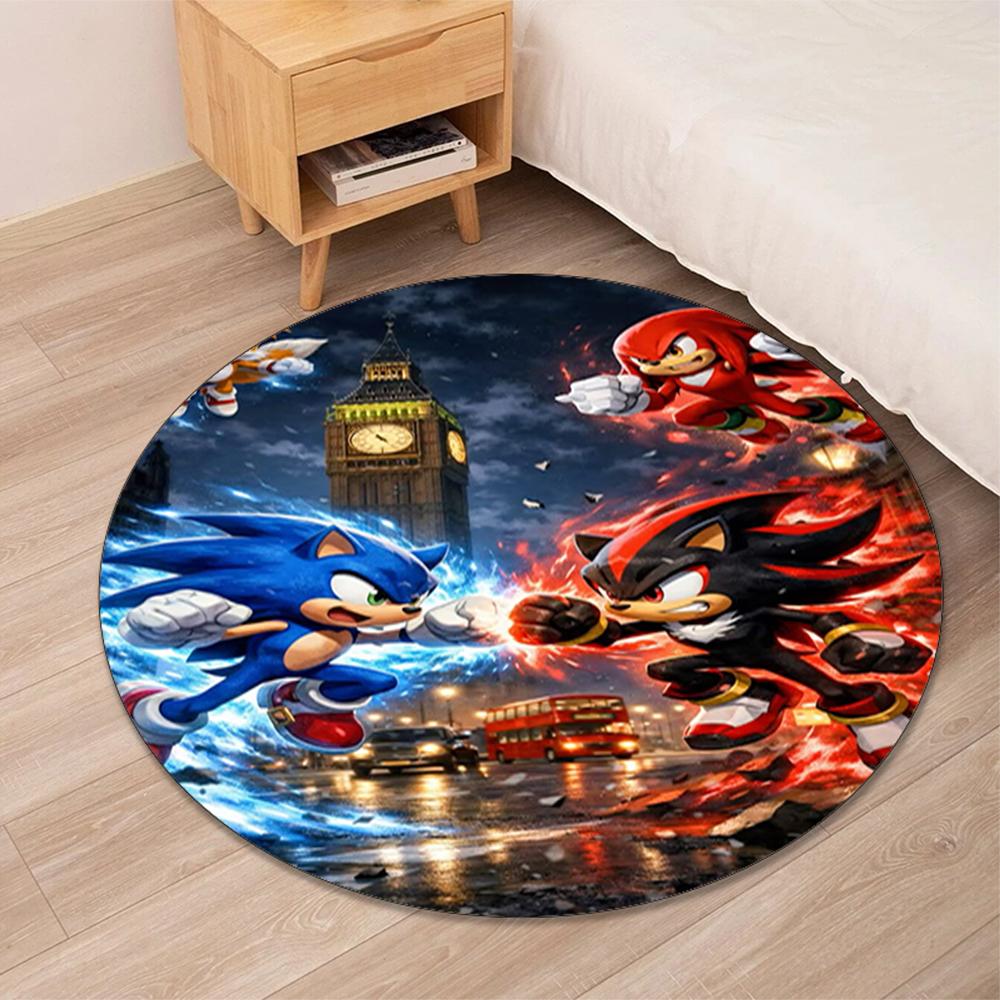 Runder Sonic-Teppich Teppich Stuhlteppich Bereichsteppich Eingang Fußmatten, für Bürostuhl Wohnzimmer Schlafzimmer Küche.