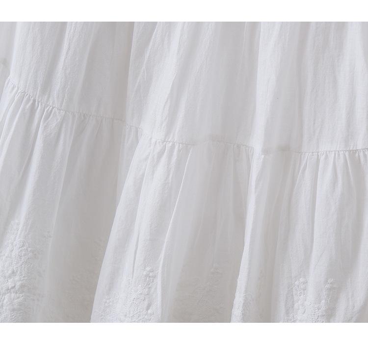 3178 Cotton Linen A-line Skirt with Retro Embroidery - Women's Spring/Summer 2026 Collection