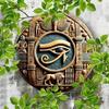 Vintage Horus Eye Metal Wall Art Hand Carved Rustic Home Decor
