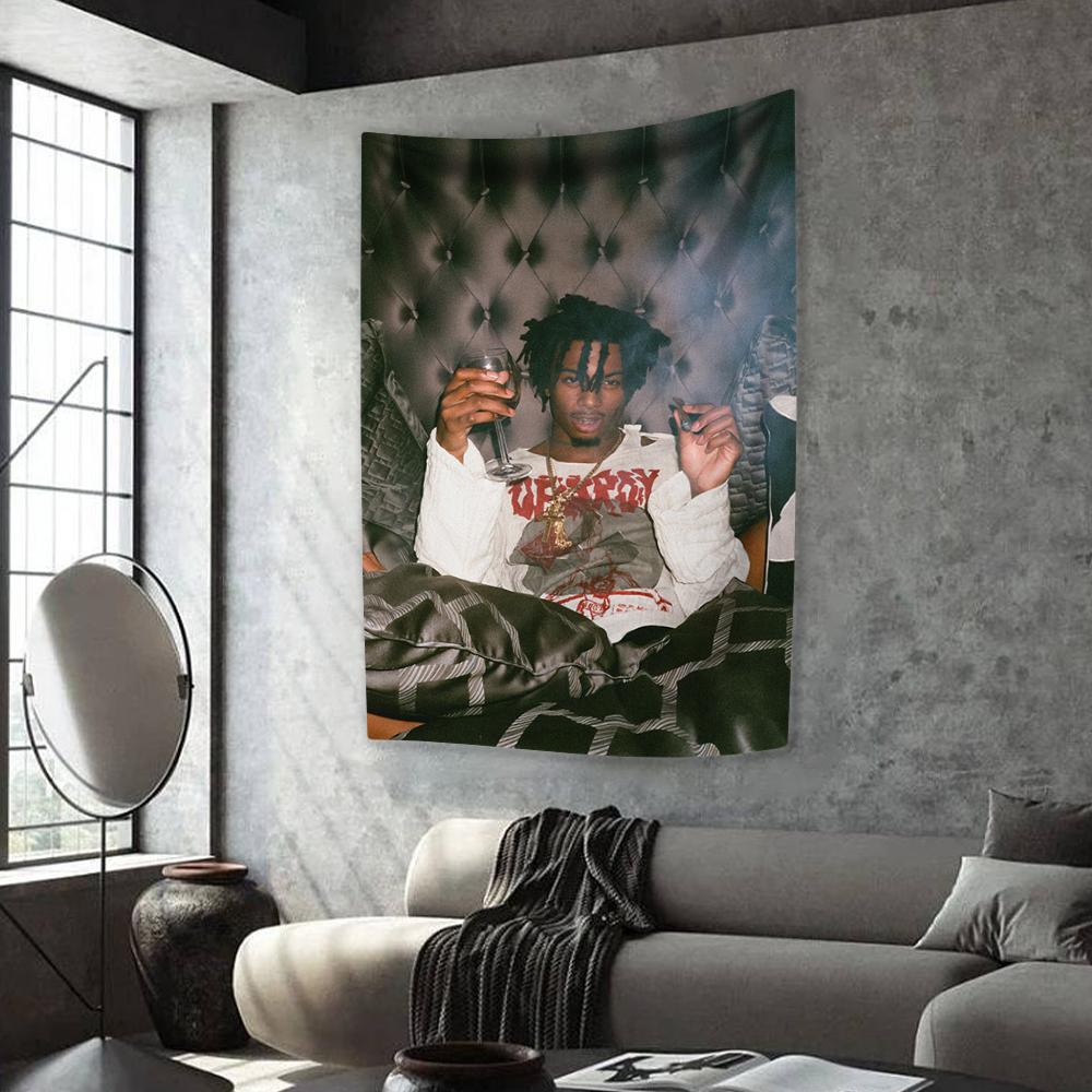 Pop Rapper Singer Tapestry Playboi Carti Album Hippie Home Decor Wall Hanging Dormitory Party Backdrop Beach Towel Sofa Blanket