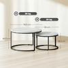 Set Of Two Marble Effect Stacking Tables White