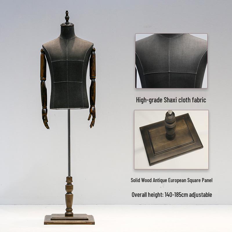 Luxury Sand-Washed Fabric Men's Tuxedo Display Mannequin Stand