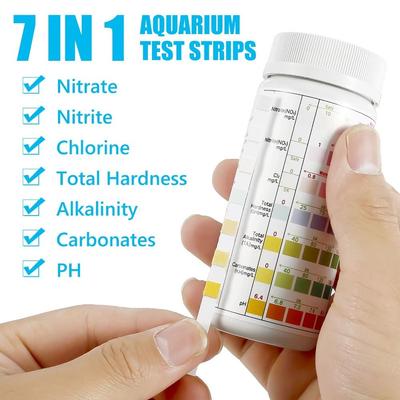 100Pcs 7 In 1 Aquarium Test Strips Multi-function Easy To Use Water Quality Test Strips Fish Tank Test Kit