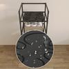 Sturdy Metal Frame Laundry Hamper Rolling Wheels Foldable Designs Removable Shelves for Home Organization Daily Use