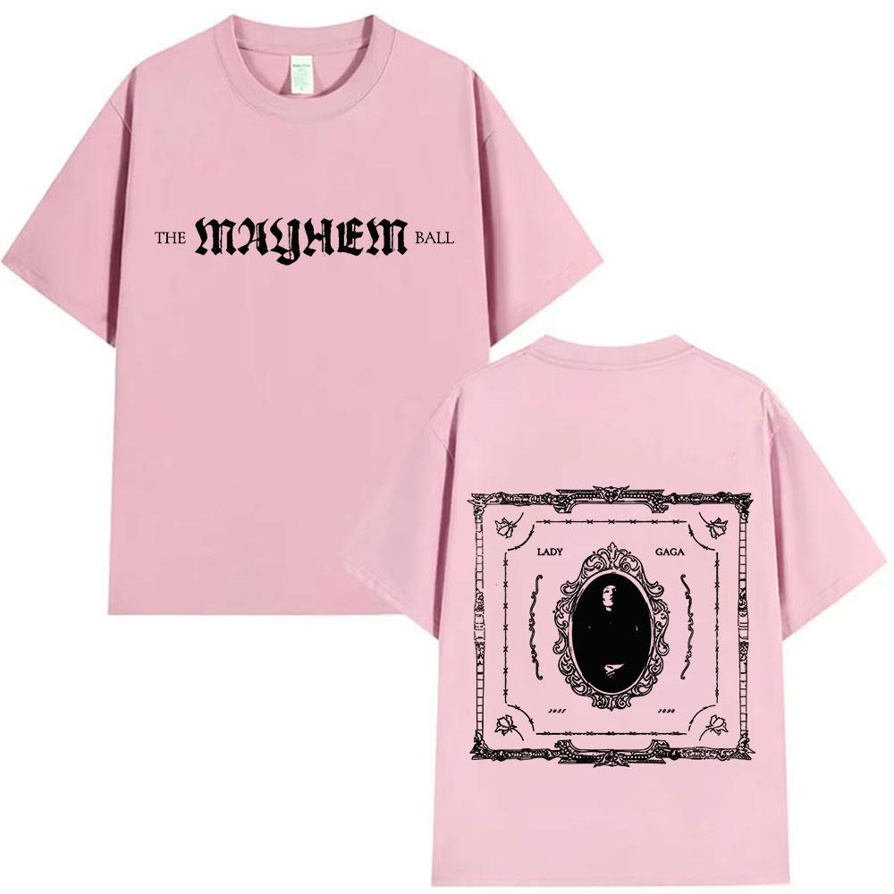 Lady Gaga The Mayhem Ball Tour 20252026 Album Tshirt Unisex Women Hip Hop Pop Music Tshirt Fashion Harajuku Y2K Short Sleeve Top