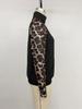 2026 Autumn Cross-border Casual Leopard Print Button-up Patchwork Hoodie