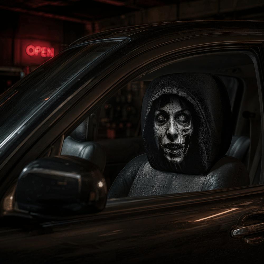 Exaggerated Car Headrest Covers Funny Face Expressions Cool Decorations Car Pillowcase Stain-Proof Oil-Proof Soft Comfortable