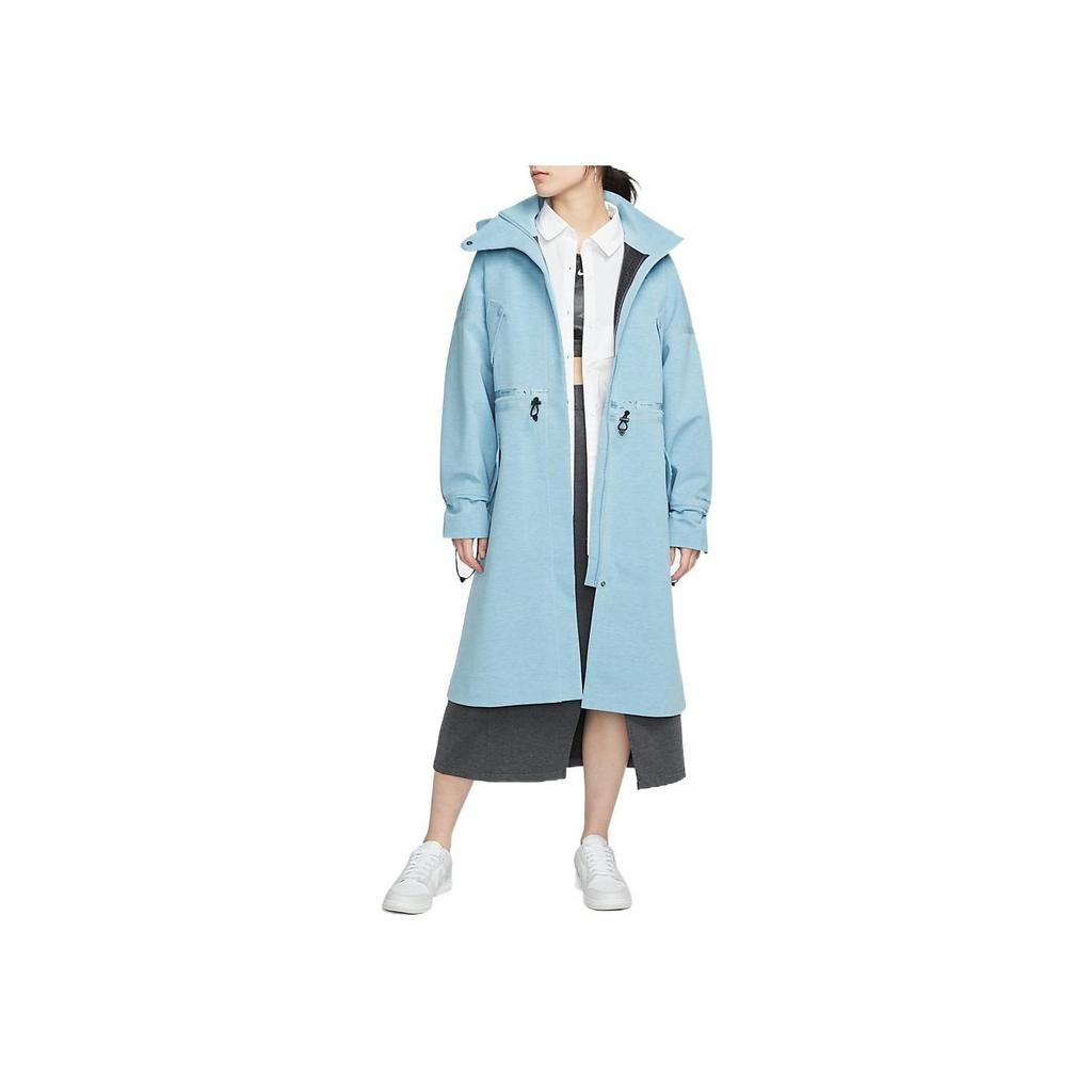 Nike Sportswear Tech Pack Storm-Fit Adv Solid Color Mid-Length Zipper Hooded Coat Women Coats Blue DM6167-494