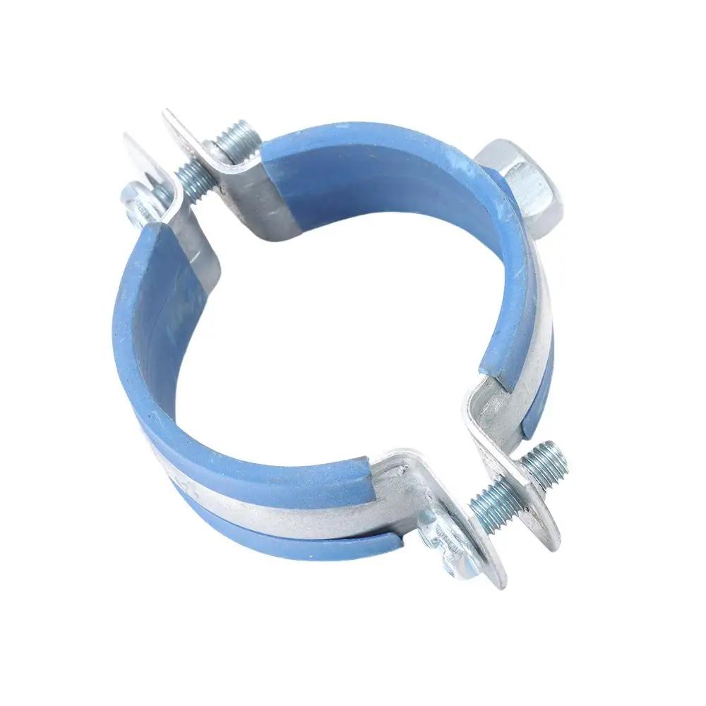 1Pcs Fastener Hardware Round Hose Clamp Nut Hoop Pipe Fitting Suspension Pipe Holder Carbon Steel Rubber PPR/PVC