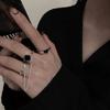 iF ME Personalisiertes Ring-Set mit schwarzen Kristallen, Herzen, All-in-One-Ring für Damen, Accessoires, Schmuck