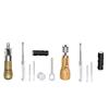 Professional Leathercraft Sewing Tool Stitching Awl Tool Including Sewing Repair Awl, Straight Needle, Thread, Bobbin