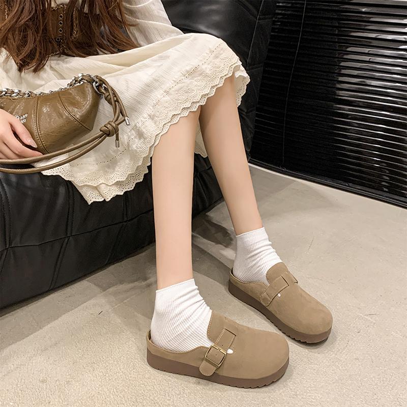 Damen Hausschuhe Dicke Sohle Plateau Sandalen Lässige Mädchen Clogs Höhenerhöhung Sommer Geschlossene Zehenpartie Offene Ferse Schuhe Übergröße