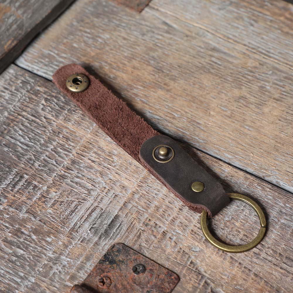 Handmade Genuine Leather Car Key Bag - Classic Retro Style