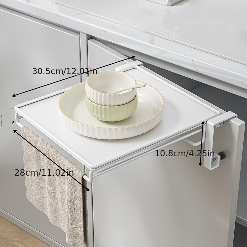 

1pc of a Foldable Countertop Storage Shelf Designed to Hang on Cabinet Doors Serving As a Multifunctional Auxiliary Partition Board белый