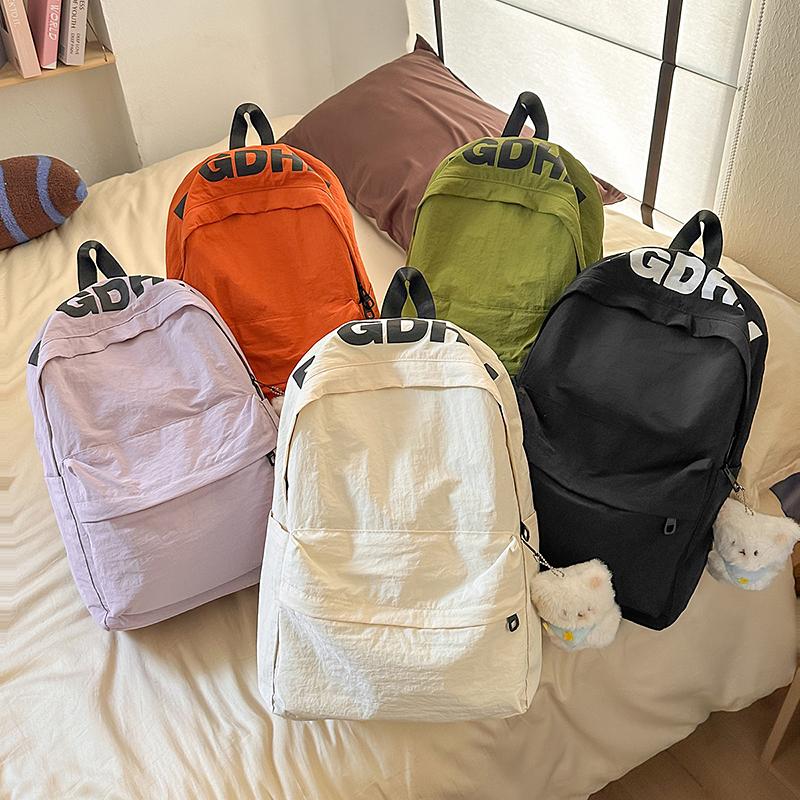 Women's Letter Backpack Junior High School Students Lightweight Schoolbag Large Capacity Backpack