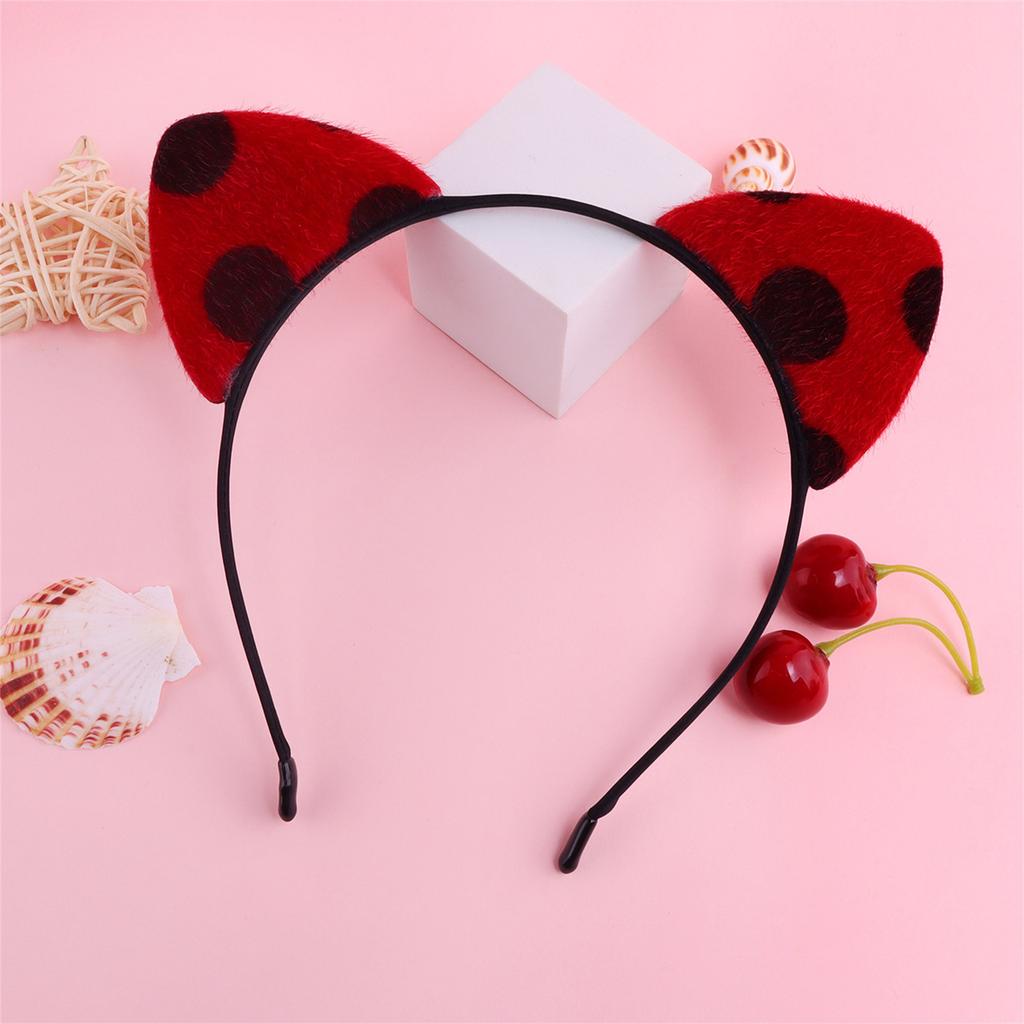 Leopard Print Cats Ear Headband for Casual and Formal Plush Anime Ear Hairband Roleplay Props Hairband for Adult Kids